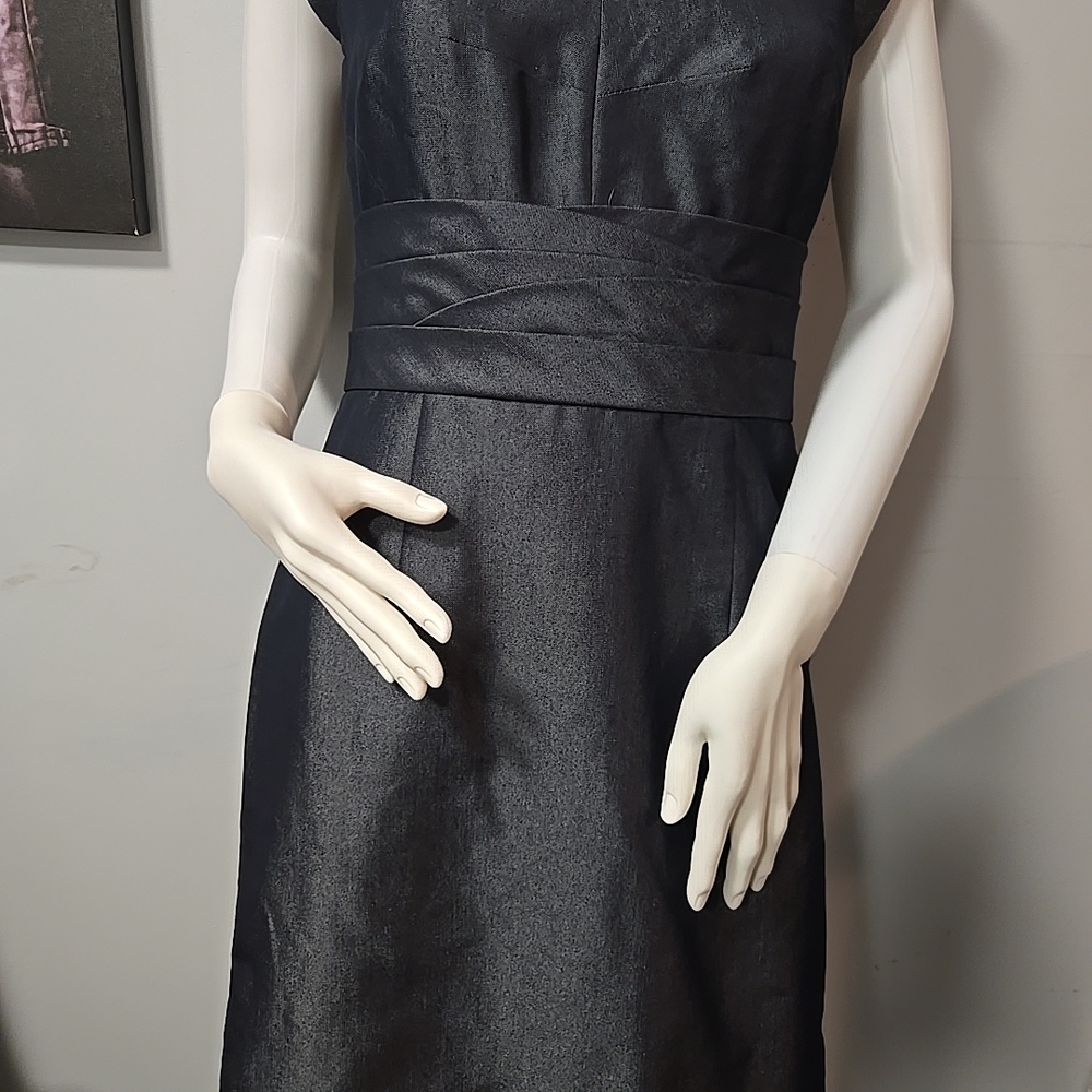 ANTONIO MELANI Black Ruched Asymmetrical Cocktail Dress